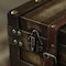 Vintiquewise Wooden Brown Storage Trunk with Faux Leather Straps and Handles, Small QI004334.S - alternate 2